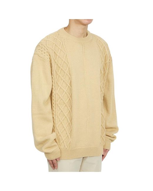 FAMILY FIRST Natural Round-Neck And Long-Sleeved Sweater for men