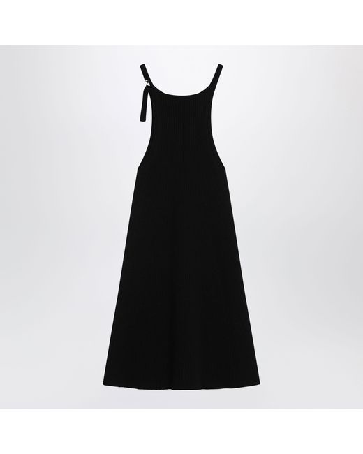 Courreges Black Ribbed Mini Dress