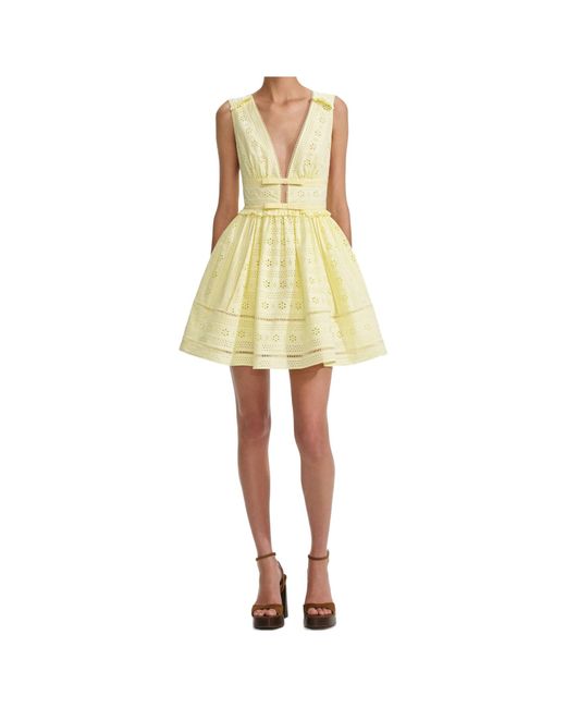 Self-Portrait Yellow Cotton Dress