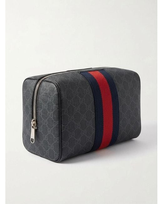 Gucci Blue Monogram Signature Striped Toiletry Bag for men