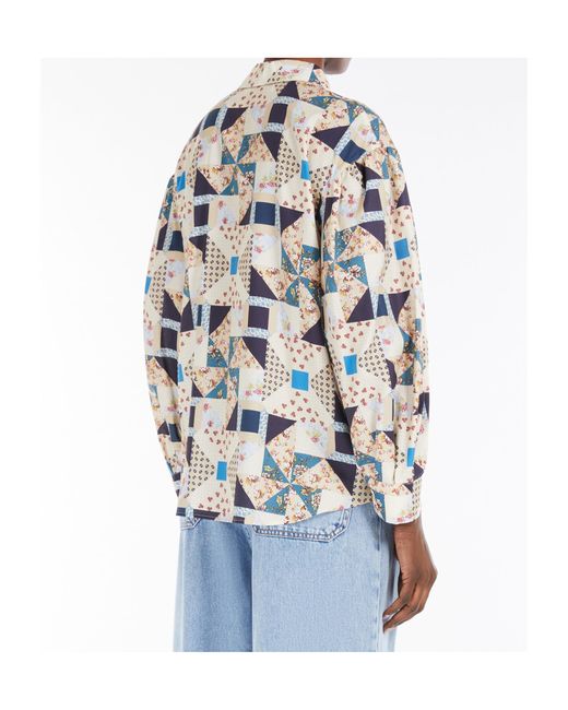 Weekend by Maxmara Multicolor Cotton Satin Patchwork Shirt