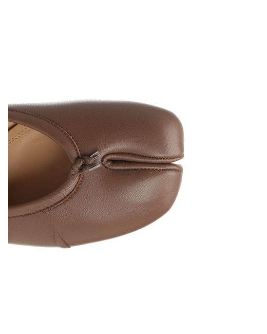 Maison Margiela Brown Tabi Elastic Band Ballerinas