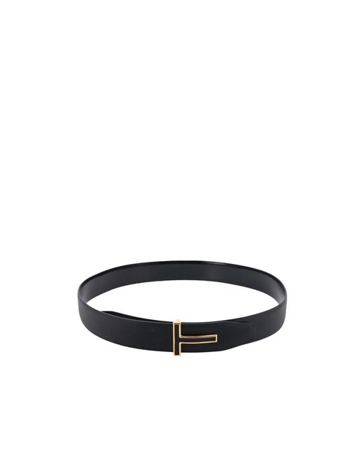 Tom Ford White Logo Buckle Belt for men