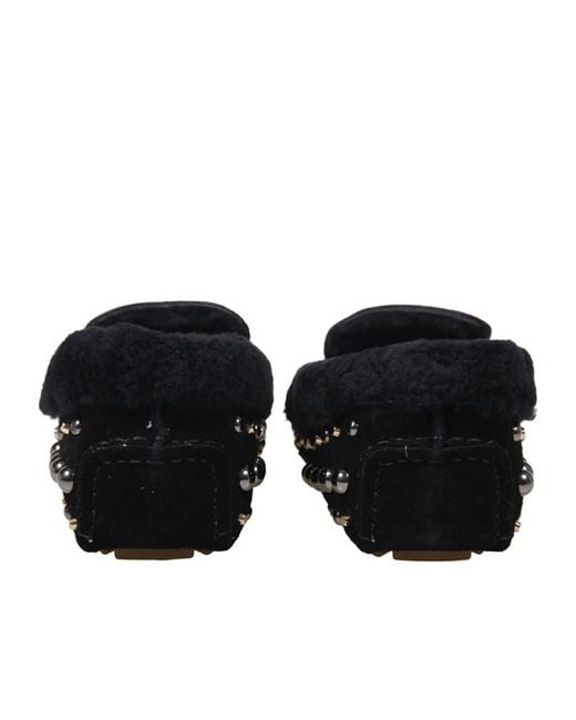 Strategia Black R 55 Studded Tassel Flat Shoes