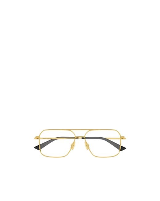 Bottega Veneta Metallic Eyewear Aviator Frame Glasses for men