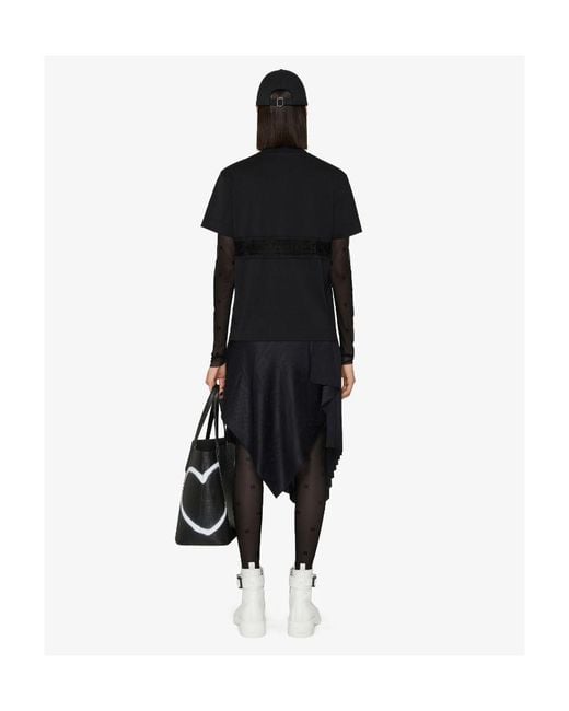 Givenchy Black Logo Lace Detailed Crewneck T-Shirt