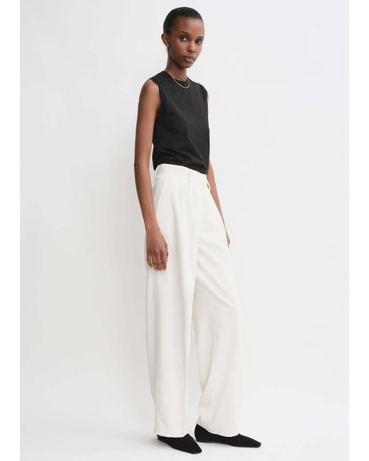 Totême White Belt-Loop Casual Pants