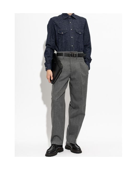 Eleventy Blue Long-Sleeved Shirt for men