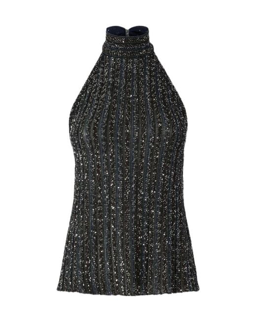 Missoni Black Sequin-Embellished Halterneck Top