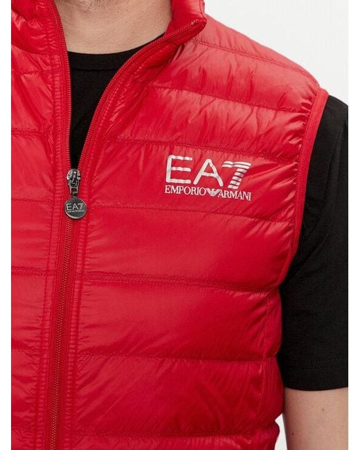 EA7 Red Core Identity Puffer Gilet for men