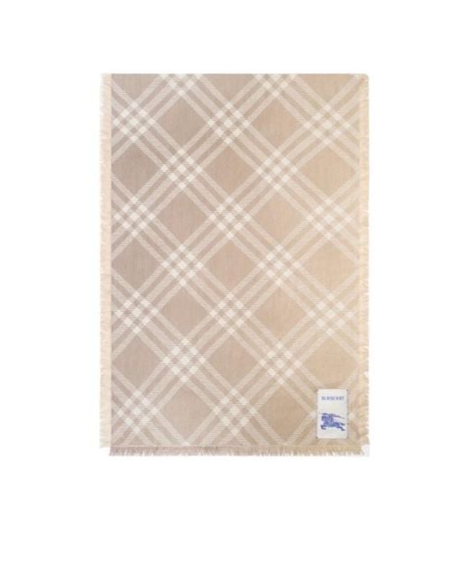 Burberry Natural Gradient Check Wool Silk Scarf