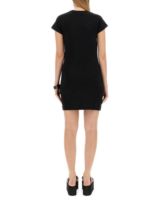 Moschino Black Logo Logo T-Shirt Dress