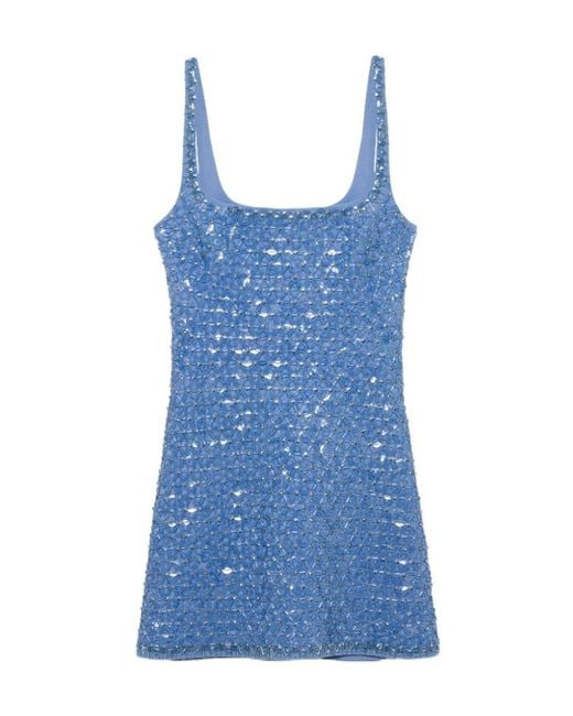 Jonathan Simkhai Blue Ziva Embellished Mini Dress
