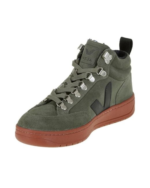Veja Green Roraima Suede High-Top Sneakers
