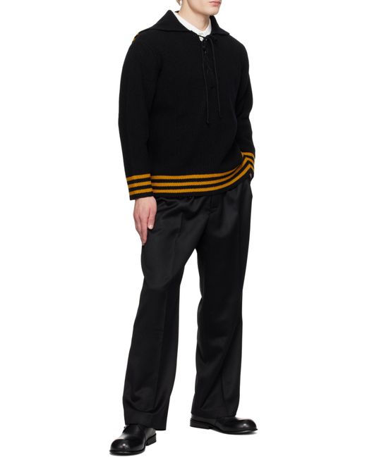 Bode Black Striped Sweater for men