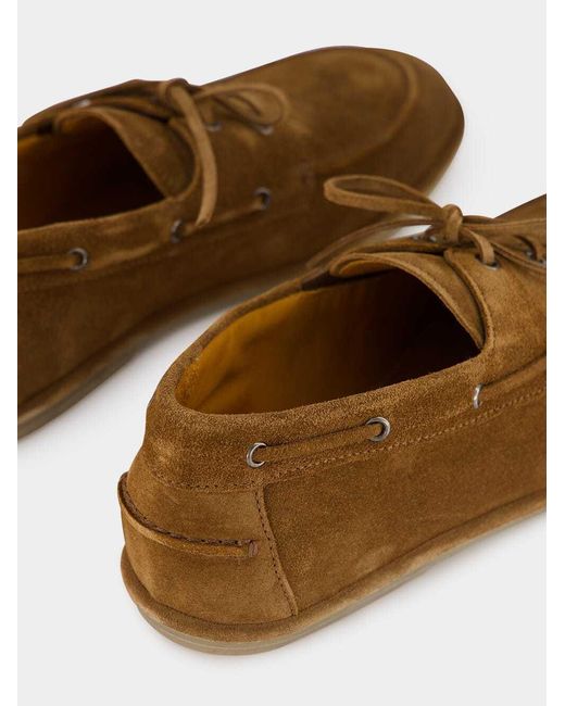 Officine Creative Brown Love 001 Suede Boat Shoes for men