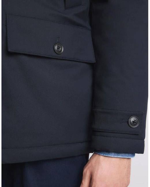 Fay Blue Hooded Parka Coat for men