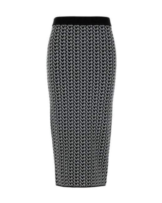 MICHAEL Michael Kors Gray Jacquard Midi Skirt