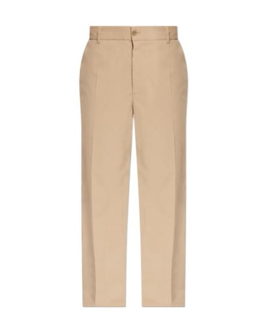 Moncler Natural Logo Patch Straight-Leg Trousers for men