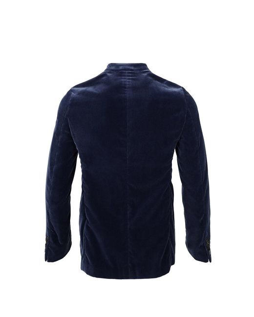 Armani Collezioni Blue Logo Casual Jacket for men