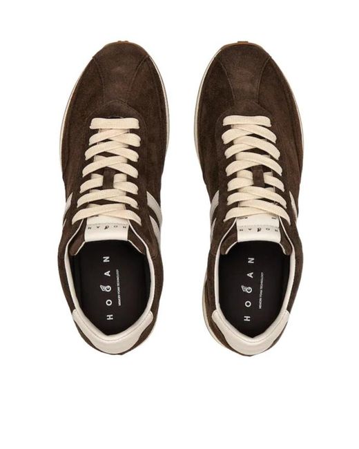 Hogan Brown H699 Suede Sneakers