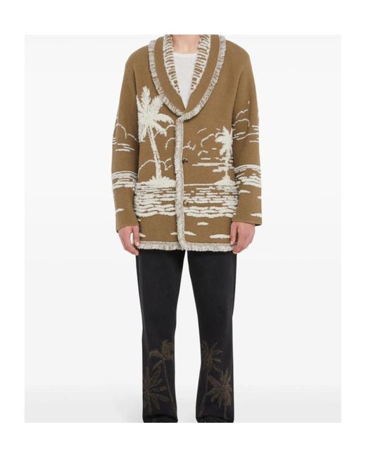 Alanui Brown Beyond The Horizons Cardigan for men