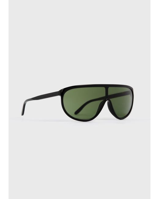Totême Green Shield Aviator Sunglasses