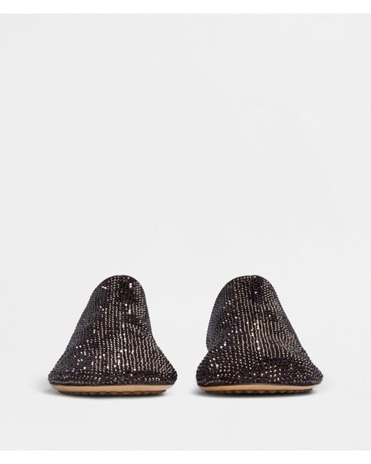 Bottega Veneta Brown Crystal Embellished Slip-On Flats