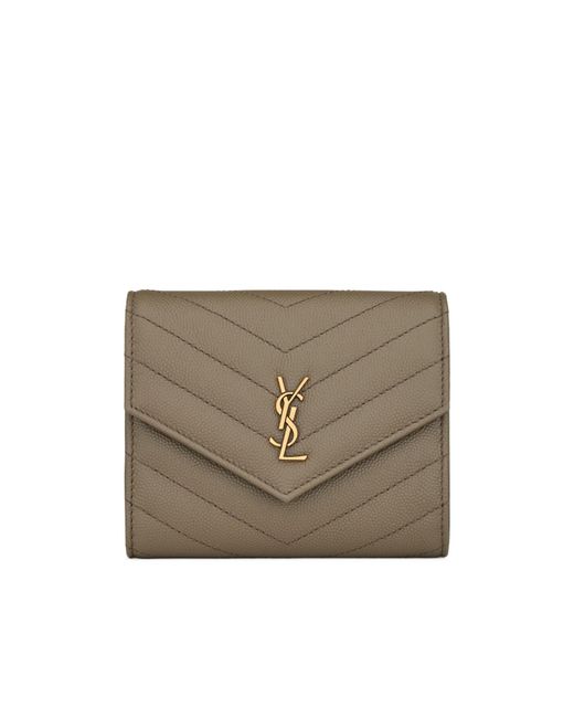 Saint Laurent Natural Trifold Wallet