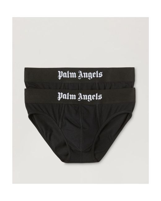 Palm Angels Black Logo Waistband Briefs for men