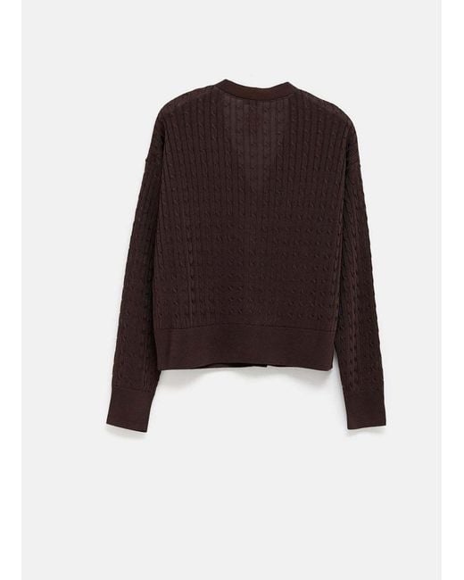 Loewe Brown Cable-Knit Buttoned Cardigan