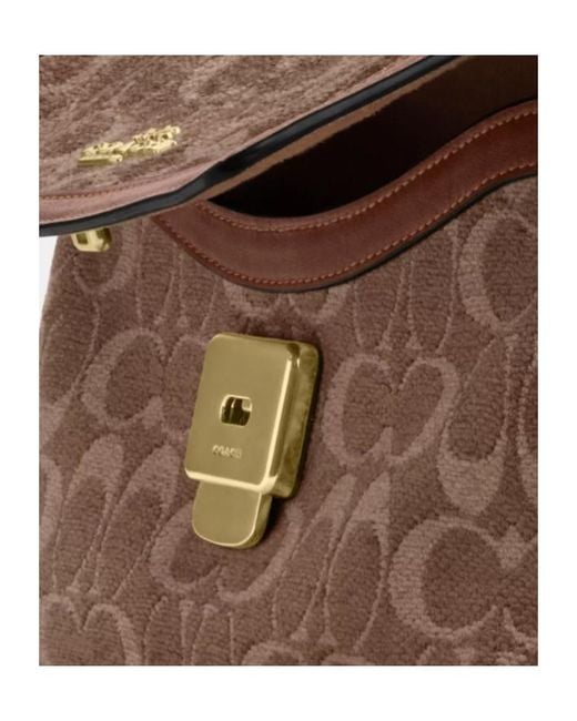COACH Brown Etta Small Flap Shoulder Bag