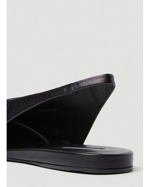 Jil Sander Black Asymmetric-Toe Ballerina Shoes