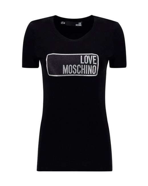 Moschino Black Item O-Neck Short-Sleeved T-Shirt