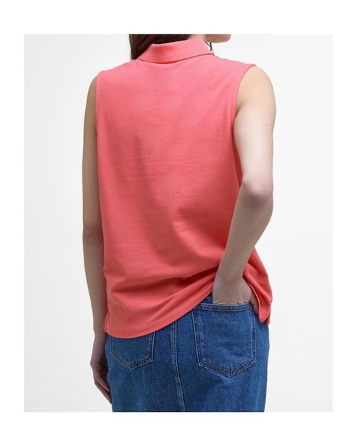 Barbour Pink Bowford Sleeveless Polo Shirt