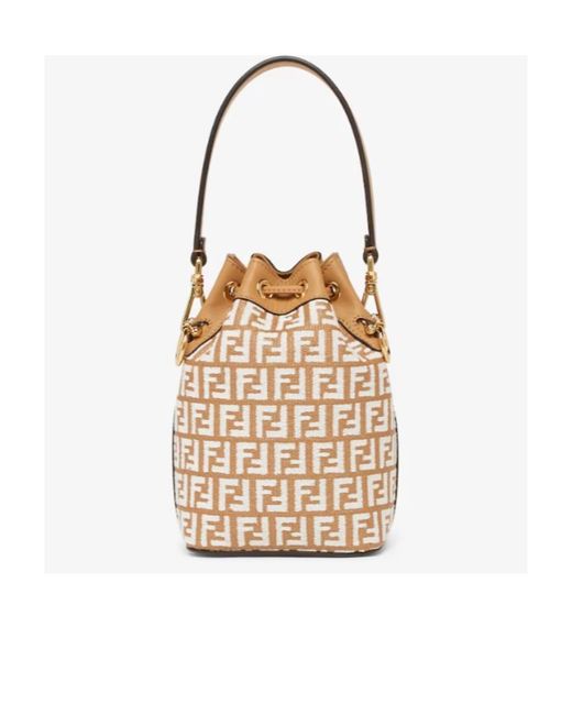 Fendi White Mon Tresor Drawstring Bucket Bag