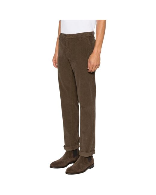 Dondup Brown Corduroy-Effect Straight-Leg Jeans for men