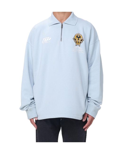 Off-White c/o Virgil Abloh Blue Half-Zip Sweatshirt for men