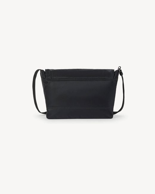KENZO Black Logo-Embroidered Foldover Top Messenger Bag for men