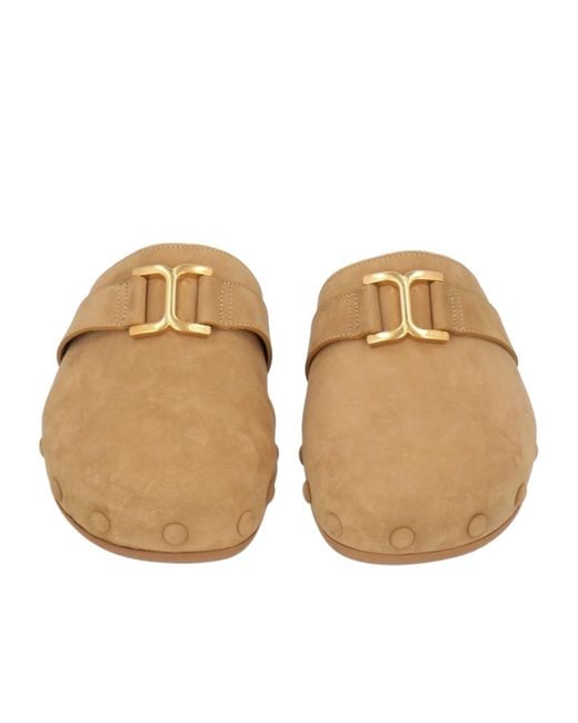 Chloé Brown Decorated Mules