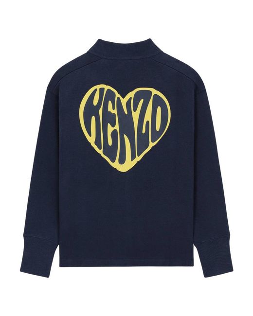 KENZO Blue Heart' Cardigan Sweatshirt