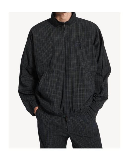 Balenciaga Blue Tailored Checkered Zip-Up Jacket for men