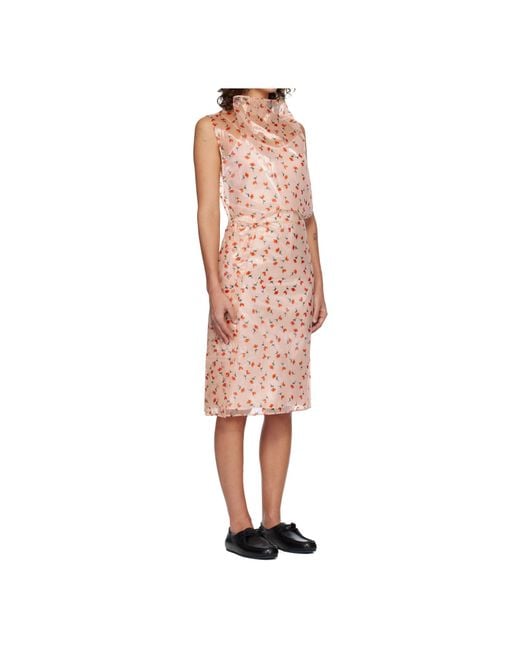 Jil Sander Pink Floral Lined Dress