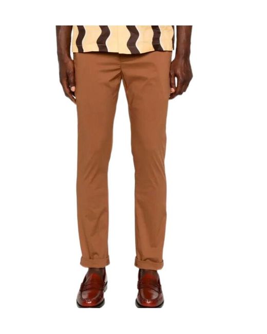 Dondup Brown Gaubert Slim Chino Pants for men