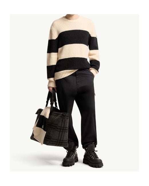 Moncler Black Striped Wool Blend Bouclé Sweater for men