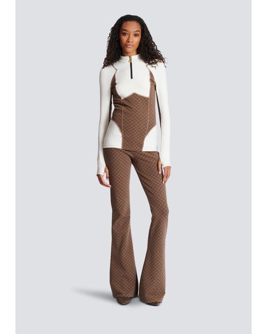 Balmain White Mini Monogram Technical Top