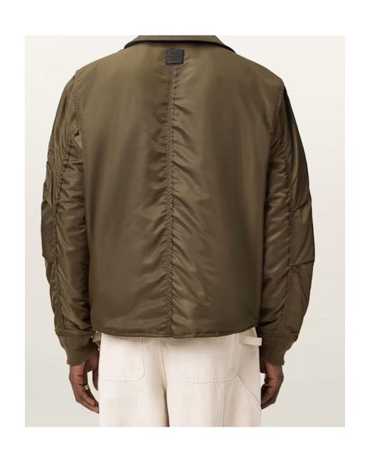 AllSaints Green Fallon Bomber Jacket for men