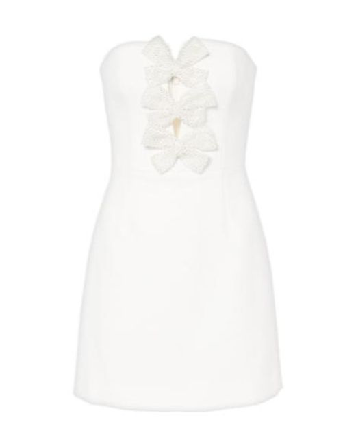 Rebecca Vallance White Alicia Recut Embellished Bustier Dress