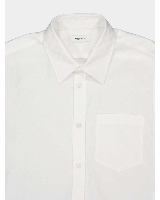 McQueen White Short-Sleeved Shirt for men