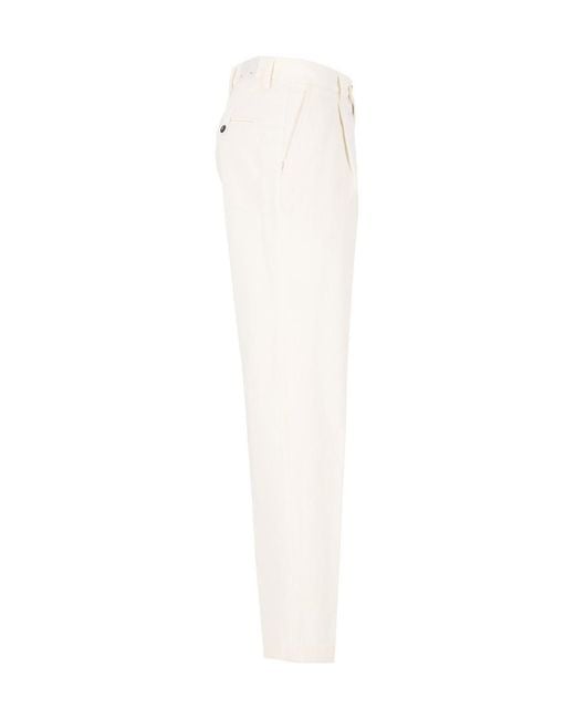 Eleventy White Casual Pants With Belt Loops for men